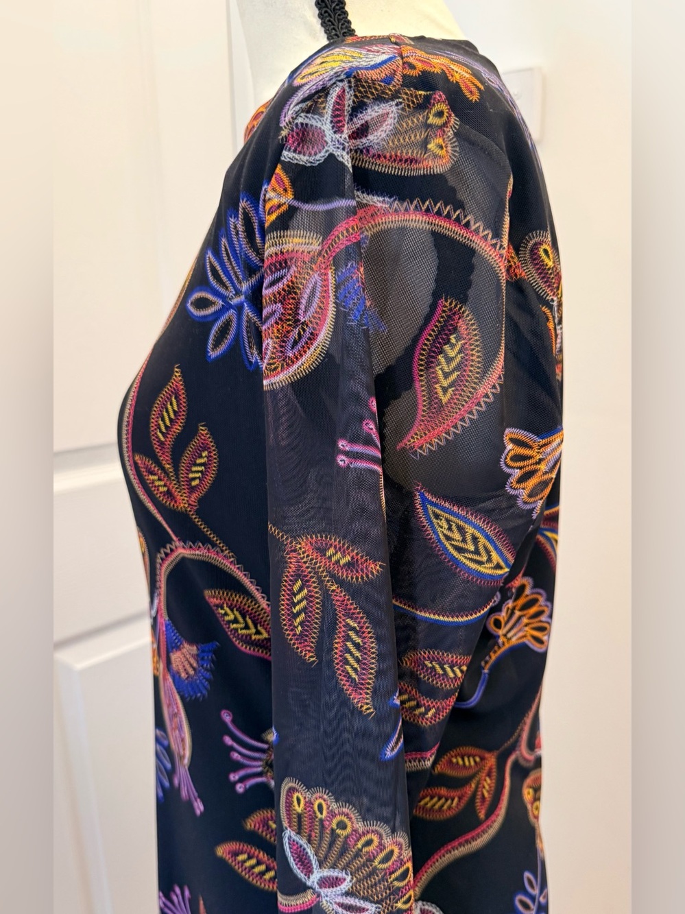 Johnny Was Shelly Floral-Print Mesh Midi Dress - Picture 14 of 16